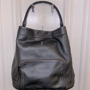Longchamp Grey Leather Hobo Shoulder bag
